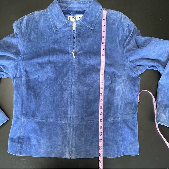 *SOLD*Vintage Clio Blue Suede Jacket Size 14 - Picture 15 of 15